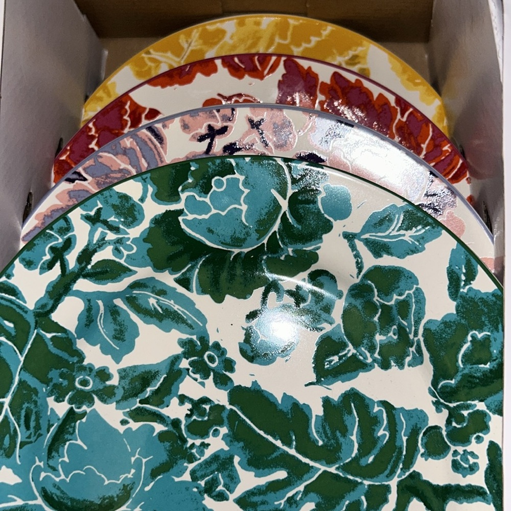 NWT DVF for Target Floral Toile 4pc SaladPlate Set-Diane Von Furstenberg - Picture 6 of 11